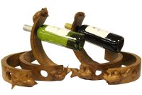 Suport de vin din lemn - Frog