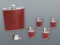 Set de sticle de vin din piele de 540 ml + 4 bucăți de capace de sticle de 80 ml