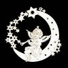 Ornament de Crăciun - Înger pe lună cu trompetă 9 cm
